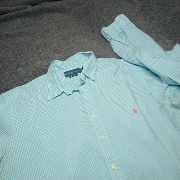 Ralph Lauren Classic Fit Gingham Button Down Shirt XLT Tall - Picture 2 of 13